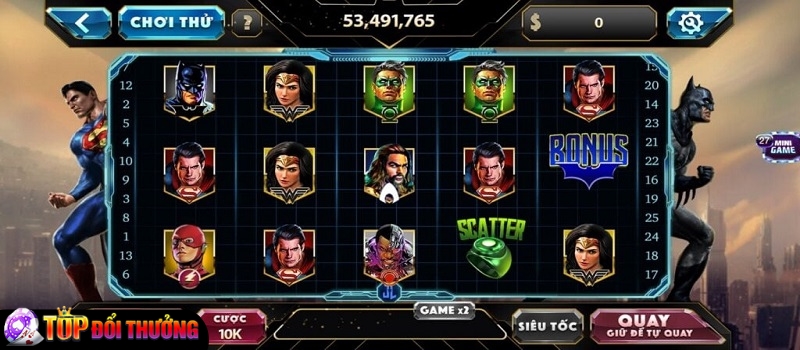 Cách chơi game slot Justice League 789 Club